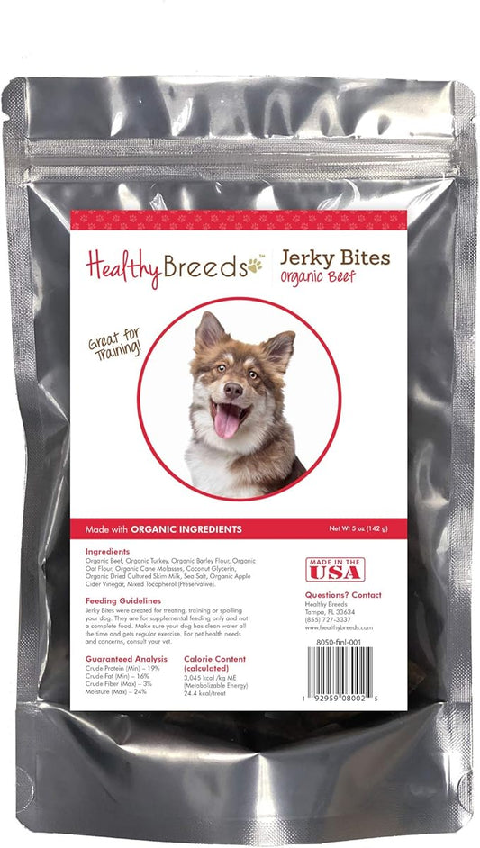 Healthy Breeds Finnish Lapphund Jerky Bites Beef Recipe Dog Treats 5 oz