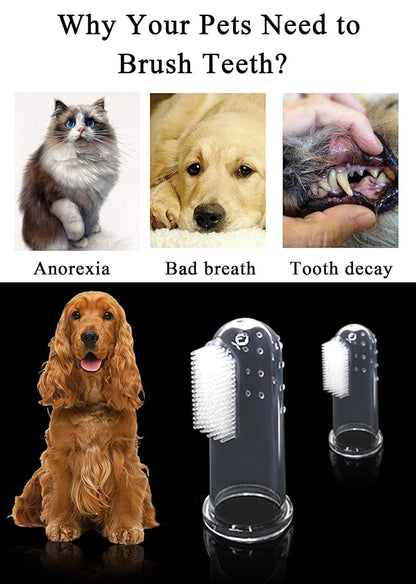 Dog Toothbrush for Dog Teeth Cleaning, Soft Silicone Finger Toothbrush for Dogs, Comfortable, No Damage to Gums, Natural, EP, Used as Cat Toothbrush and All Pet as Well(6PCS)