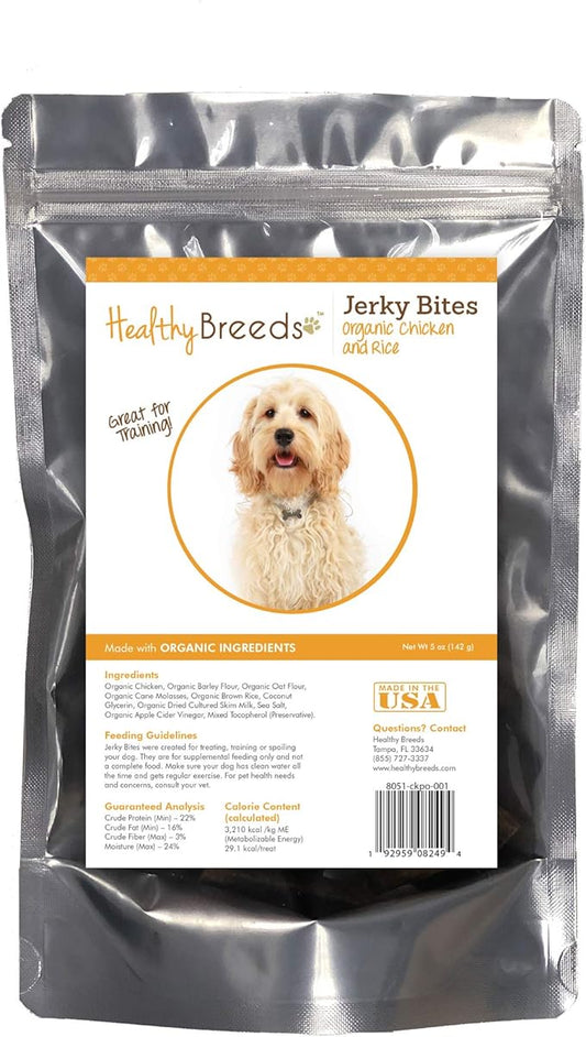 Healthy Breeds Cockapoo Jerky Bites Chicken & Rice Recipe Dog Treats 5 oz