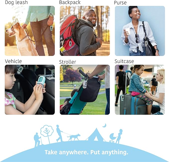 SVD.PET Dog Poop Bag Dispenser, Retractable Waste Bag Fits Any Dog Leash, 15 Waste Bags, Poop Bag Holder, Dog Walking Accessory (Columbia Blue)
