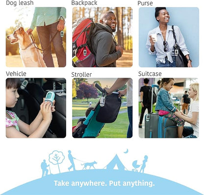 SVD.PET Dog Poop Bag Dispenser, Retractable Waste Bag Fits Any Dog Leash, 15 Waste Bags, Poop Bag Holder, Dog Walking Accessory (Columbia Blue)