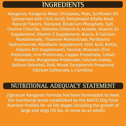 Zignature Kangaroo Limited Ingredient Formula Small Bites Dry Dog Food 12.5lb
