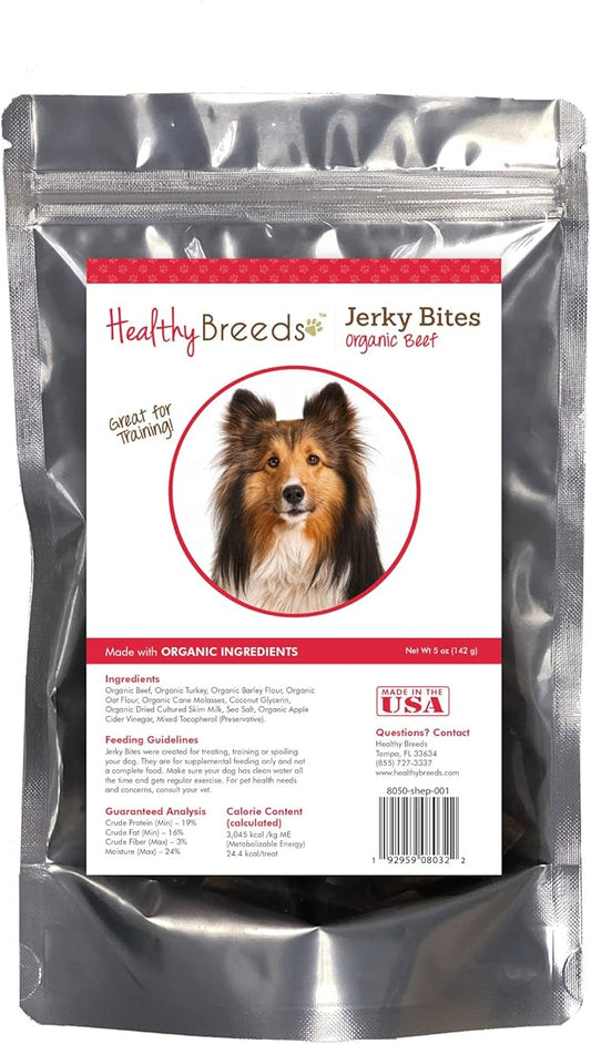 Healthy Breeds Shetland Sheepdog Jerky Bites Beef Recipe Dog Treats 5 oz