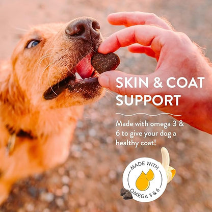 Shameless Pets Soft-Baked Dog Treats, Bananas for Bacon - Natural & Healthy Dog Chews for Skin & Coat Support with Omega 3 & 6 - Dog Biscuits Baked & Made in USA, Free from Grain, Corn & Soy - 1-Pack