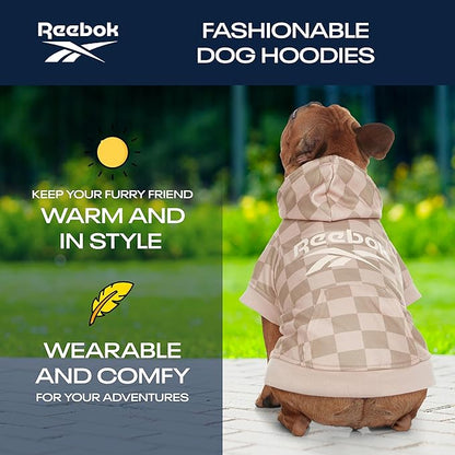 Reebok Dog Hoodie – Fleece Dog Sweater with Leash Hole, Cold Winter Dog Sweatshirt for Small Medium and Large Dogs, Premium Dog Fall Sweater Pullover Hoodie, Cozy Warm Perfect Dog Christmas Outfit