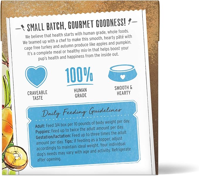 The Honest Kitchen Butcher Block Pâté: Turkey & Autumn Veggies Wet Dog Food, 10.5 oz (Pack of 6)