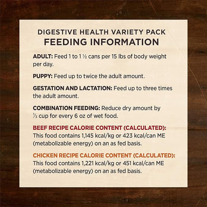 Wellness CORE Digestive Health Chicken & Beef Pate Variety Pack Grain Free Wet Dog Food, 13 Ounce Can (Pack of 6)