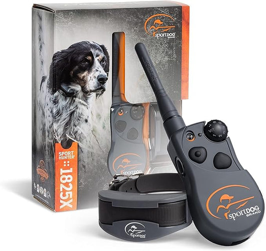 SportDOG Brand SportHunter 1825X Remote Trainer - Shock Collar with 1 Mile Range - Rechargeable Dog Training Collar with Static, Vibrate, and Tone - SD-1825X