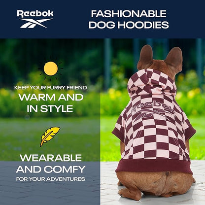 Reebok Dog Hoodie – Fleece Dog Sweater with Leash Hole, Cold Winter Dog Sweatshirt for Small Medium and Large Dogs, Premium Dog Fall Sweater Pullover Hoodie, Cozy Warm Perfect Dog Christmas Outfit