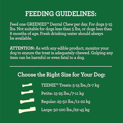 Greenies Aging Care TEENIE Natural Dental Care Dog Treats, 27 oz. Pack (96 Treats)