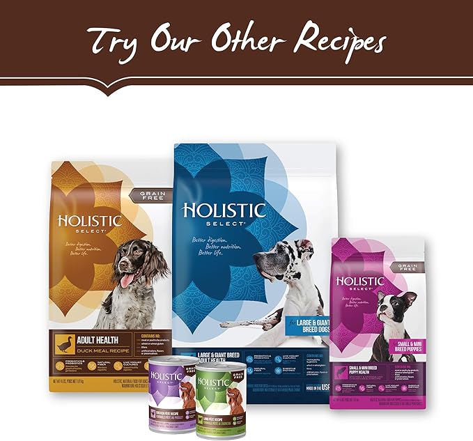Holistic Select Natural Grain Free Dry Dog Food, Duck Meal Recipe, 24-Pound Bag