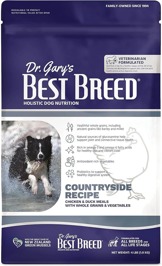Best Breed Dr. Gary's Countryside Recipe Slow-Cooked in USA, Natural Dry Dog Food for All Breeds and Sizes, 13lbs