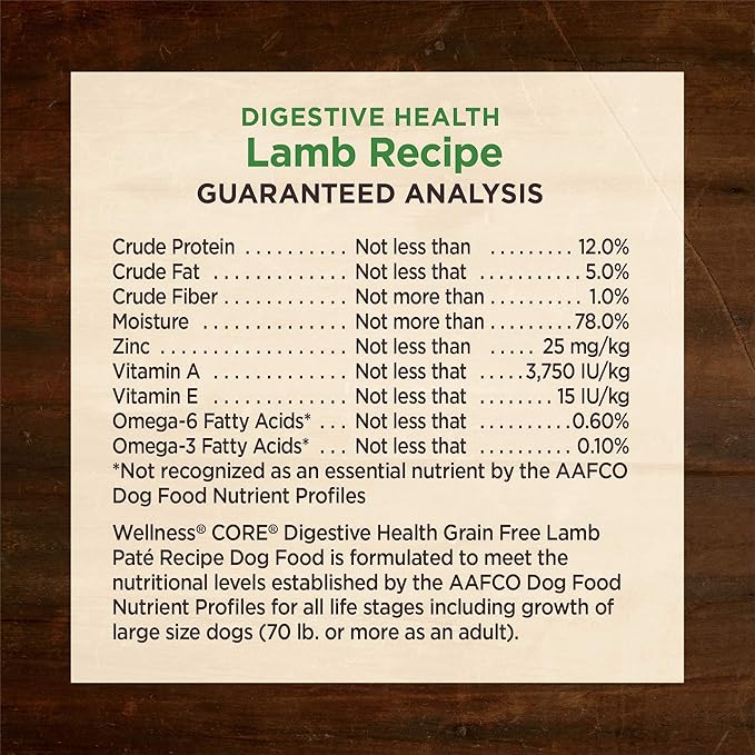 Wellness CORE Digestive Health Lamb Grain Free Wet Dog Food, 13 Ounce (Pack of 12)