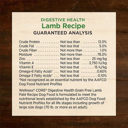 Wellness CORE Digestive Health Lamb Grain Free Wet Dog Food, 13 Ounce (Pack of 12)