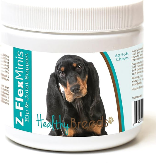 Healthy Breeds Black and Tan Coonhound Z-Flex Minis Hip and Joint Support Soft Chews 60 Count