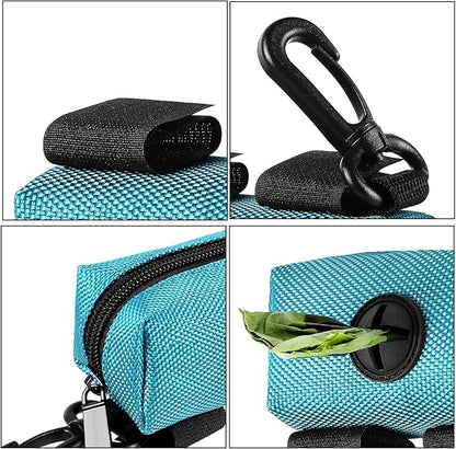 2Packs Dog Poop Bag Holder for Leash Attachment Dog Poop Bag Dispenser Dog Waste Bag Dispensers for Leash Accessory Dog Poop Bag Holders Fits Dog Leash Include Hand Free Holder Metal Carriers, Green
