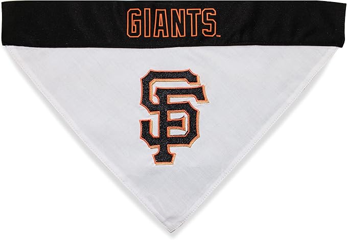 Pets First MLB SAN Francisco Giants Reversible Bandana Size XX-Large for Dogs & Cats. 2 Sided Sports Bandana,Premium Embroidery Team Logo, All MLB Teams Available