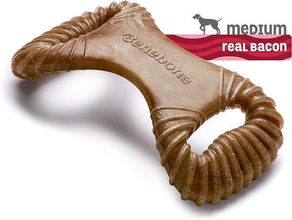 Benebone Dental Durable Dog Chew Toy for Aggressive Chewers, Real Bacon, Made in USA, Medium
