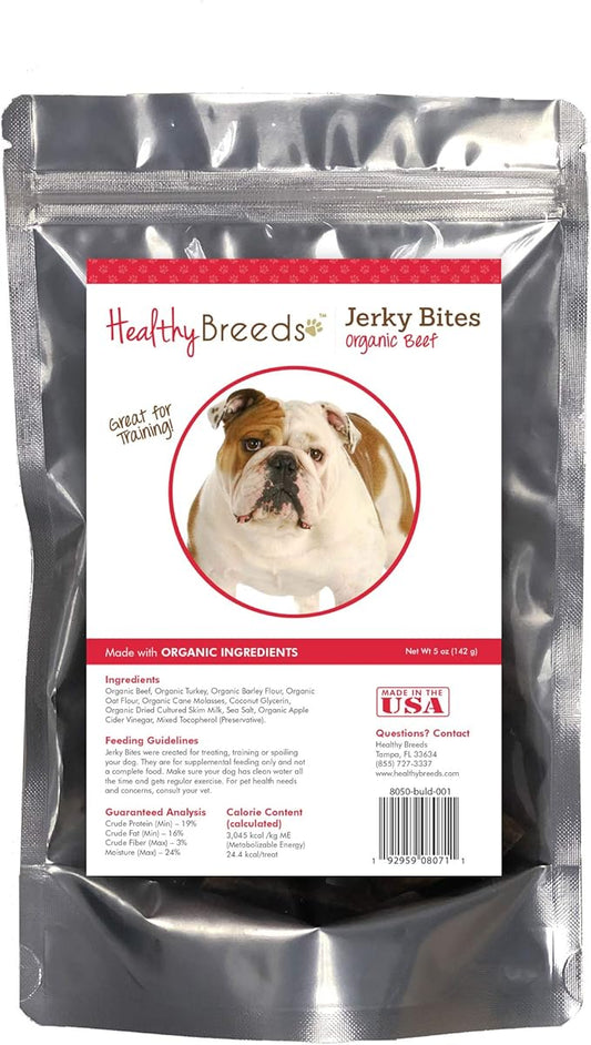 Healthy Breeds Bulldog Jerky Bites Beef Recipe Dog Treats 5 oz