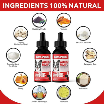 Dog Allergy Relief Formula Twin Pack (x2), Anti-Itch Skin & Coat Supplement, Dog Itching Skin Relief, Anti Itch for Dogs, Itchy Skin Relief for Dog, Dog Allergy Support, (4floz)