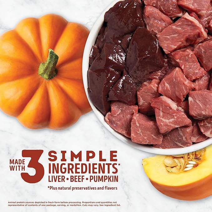 ACANA Singles Freeze Dried Dog Treats, Limited Ingredient Grain Free Beef & Pumpkin Recipe, 1.25oz