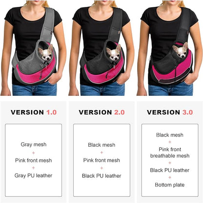 YUDODO Pet Dog Sling Carrier Breathable Mesh Travel Safe Sling Bag Carrier for Dogs Cats