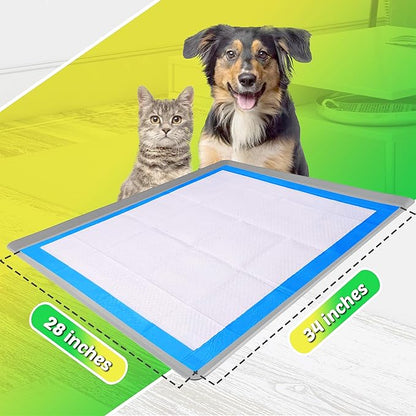 Skywin Dog Pad Holder Tray for 28 x 34 Inches Training Pads (Light Grey) - Easy to Clean and Store Perfect for Dog Potty Tray – Silicon Wee Wee Pad Holder, No Spill Pee Pad Holder for Dogs