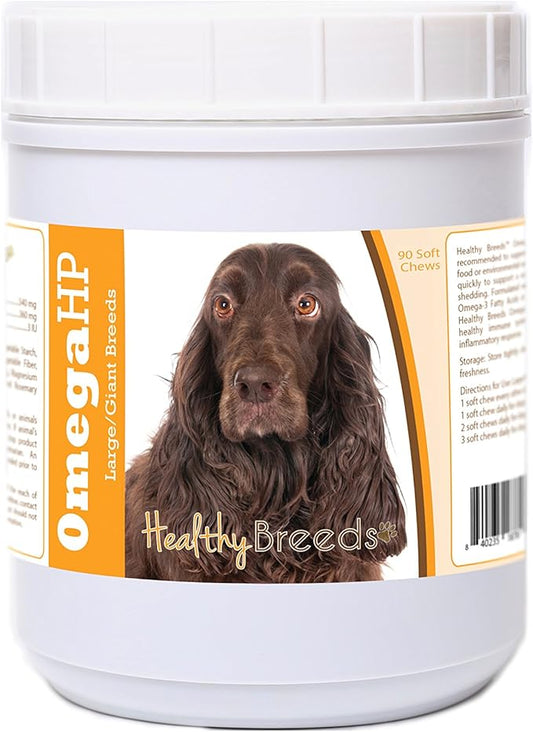 Healthy Breeds Field Spaniel Omega HP Fatty Acid Skin and Coat Support Soft Chews 90 Count