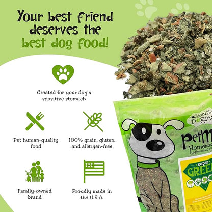 PetMix Vegetarian Dog Food for Allergies - Dehydrated, Grain Free, Raw, Homemade Dog Food (Super Greens, 10 lbs)