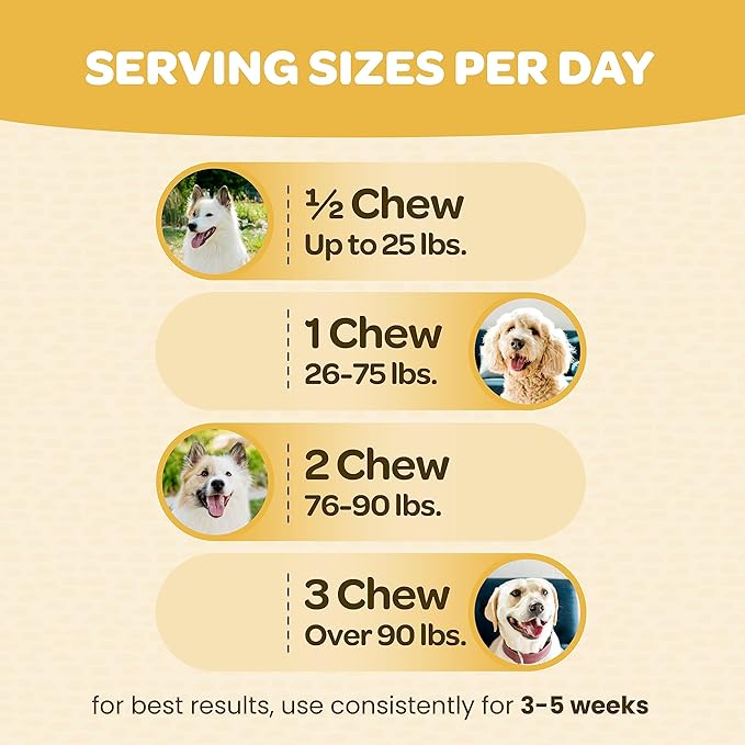 Hip and Joint Supplement for Dogs Turmeric and Collagen Hip and Joint Chews for Dogs Mobility & Comfort | Dog Hip and Joint Supplement Large Breed Small Breed and Senior Dogs | 90 Chews