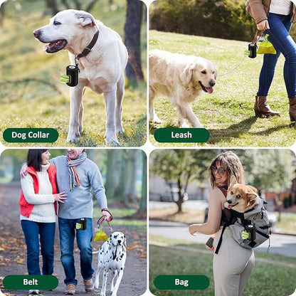 RASSE Dog Poop Bags Dispenser - Dog Poop Bags Holder for Leash Attachment - Zipper Pouch with Carabiner Clip, 1680D Nylon Oxford Waste Bag Dispenser & Handfree Holder Metal