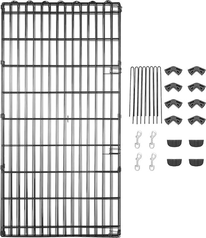 Amazon Basics Foldable Octagonal Metal Exercise Pet Play Pen for Dogs, Fence Pen, No Door, Large, 60 x 60 x 48 Inches, black