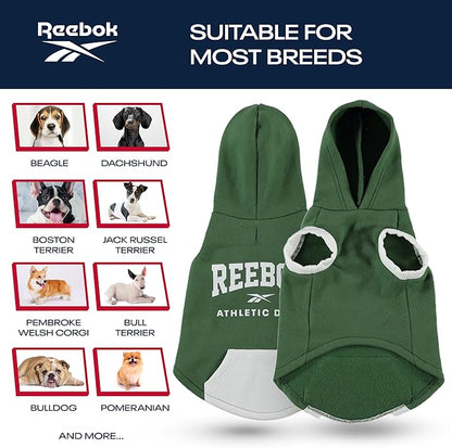 Reebok Dog Hoodie – Fleece Dog Sweater with Leash Hole, Cold Winter Dog Sweatshirt for Small Medium and Large Dogs, Premium Dog Fall Sweater Pullover Hoodie, Cozy Warm Perfect Dog Christmas Outfit