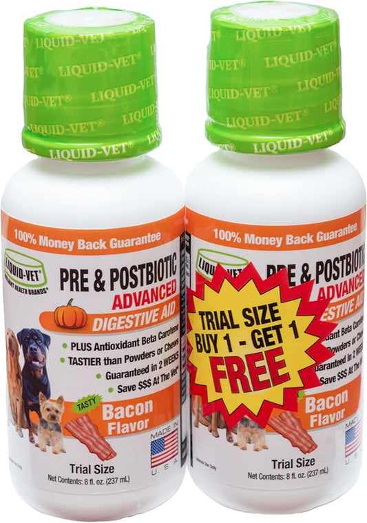 Liquid-Vet K9 Pre & PostBiotic Advanced (Bacon, 8oz/2Pack)