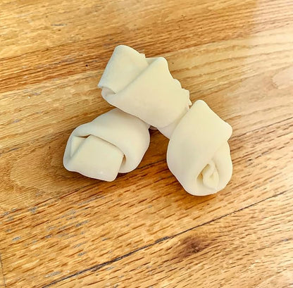 Dog Natural Rawhide Bones, Dog Chew Treats, Long Lasting Dog Chews, Knotted Bones 4”-5” (50873)