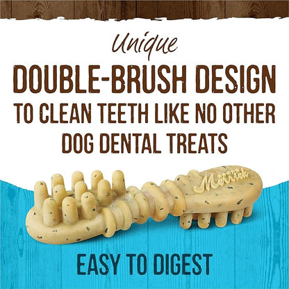 Merrick Fresh Kisses Natural Dental Chews, Toothbrush Treat Shape Infused With Real Mint, Small Dogs 15-25 Lbs - 36 ct. Box