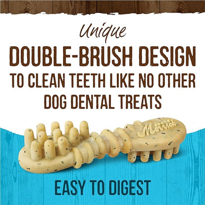 Merrick Fresh Kisses Natural Dental Chews, Toothbrush Treat Shape Infused With Real Mint, Small Dogs 15-25 Lbs - 9 ct. Bag