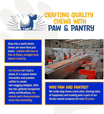 Paw & Pantry 12" Beef Collagen Sticks for Dogs (8 Pk) - Rawhide Free All Natural Collagen Chews for Dogs - Long Lasting Dog Collagen Sticks - Dog Treats Promote Hip, Joint, Skin, Coat, & Dental Health