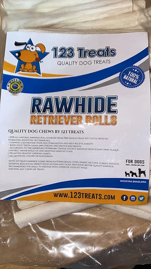 Dog Skinny Rawhide Rolls |Chew Bones for Small Dogs (15 Count) 5-6" - Beef Hide Skinny Rolls -100% Natural Chews Premium Raw Hides Bulk Treats