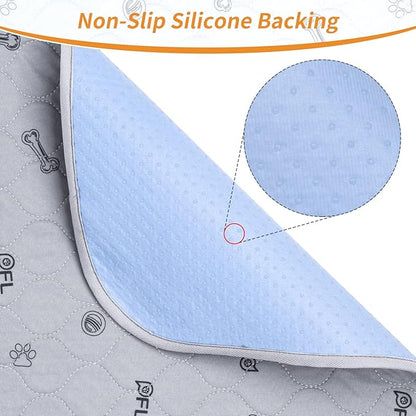 Washable pee pads for dogs, 4Pack Reusable Puppy Training Pads 34x36, Absorbent Whelping Pads with Bone Print, Non-Slip Waterproof Pet Training Pads for Couch, Crate, Potty Training