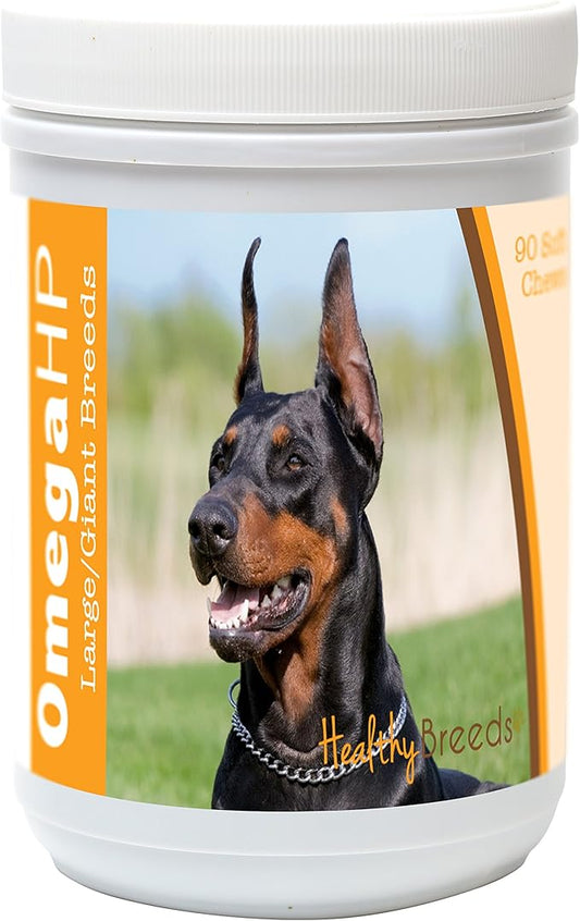 Healthy Breeds Doberman Pinscher Omega HP Fatty Acid Skin and Coat Support Soft Chews 90 Count