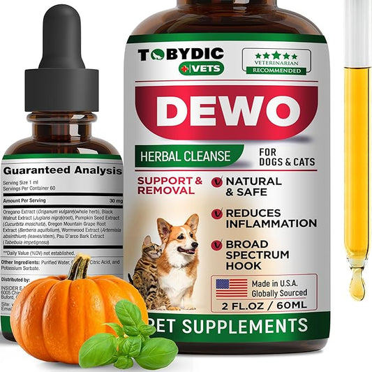 Cats & Dogs Natural Broad Spectrum Treatment & Liquid Herbal Medicine - Medication Helps Remove Toxins - Supplement Drops Made in USA