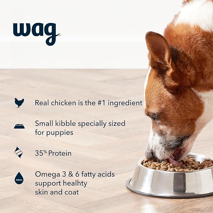 Amazon Brand - Wag Dry Dog Food Grain-Free Chicken & Lentil Recipe for Puppies (12 lb Bag)