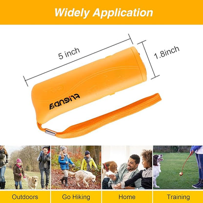 Frienda LED Ultrasonic Dog Trainer Device 3 in 1 Stop Barking Stop Bark Handheld Dog Training Device (Yellow)