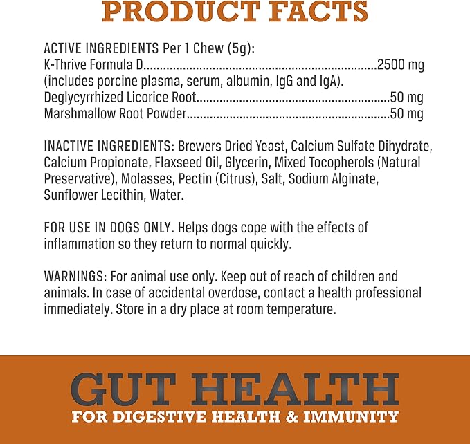 WINPRO | Dog Gut Health Supplement, Plasma-Powered Chews for Digestive Health, Fast Acting Immune Support in Dogs of All Breeds and Sizes, 60 Count, Made in USA