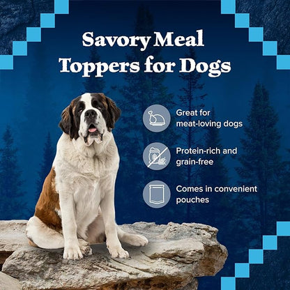 Blue Buffalo Wilderness Trail Toppers Wild Cuts High Protein Natural Wet Dog Food, Chunky Chicken Bites in Hearty Gravy, 3 Oz pouches (Pack of 24)