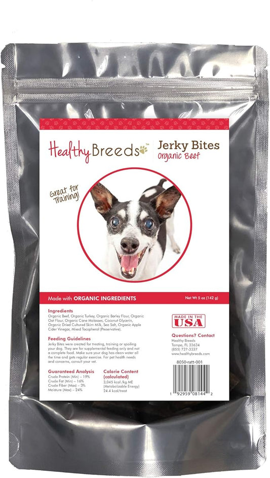 Healthy Breeds Rat Terrier Jerky Bites Beef Recipe Dog Treats 5 oz