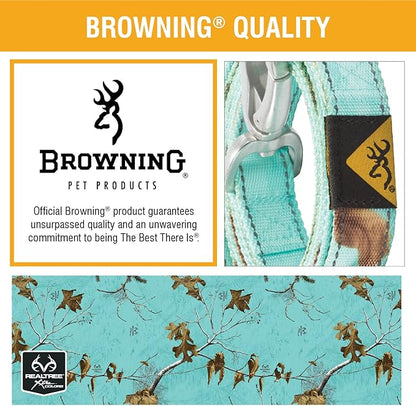Browning Classic Camo Dog Leash, Realtree Xtra Seaglass, 6ft X 1in, Teal