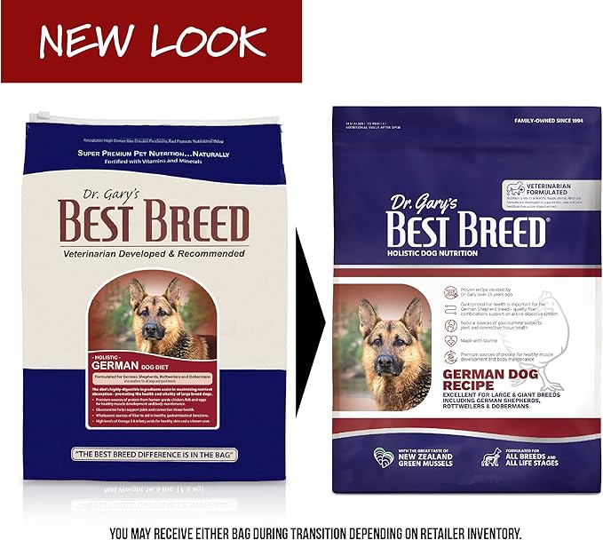 Best Breed Dr. Gary's German Dog Diet Made in USA [Natural Dry Dog Food] - 28lbs, Dark Brown, Medium