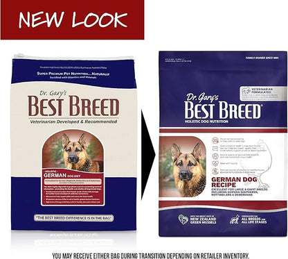 Best Breed Dr. Gary's German Dog Diet Made in USA [Natural Dry Dog Food] - 28lbs, Dark Brown, Medium